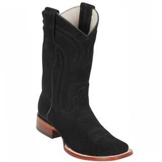 New Arrivals Los Altos Men's Square Toe Cowboy Suede Boots | Black