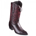 New Arrivals Los Altos Men's Black Cherry Ostrich Belly Cowboy Boots J-Toe | Black Cherry