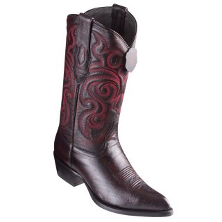New Arrivals Los Altos Men's Black Cherry Ostrich Belly Cowboy Boots J-Toe | Black Cherry