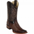 New Arrivals Los Altos Men's Square Toe Ostrich Boots | Brown