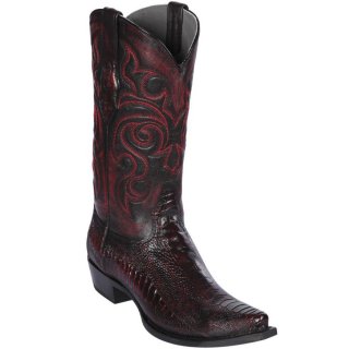 New Arrivals Los Altos Men's Black Cherry Ostrich Leg Cowboy Boots | Black Cherry