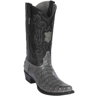 New Arrivals Los Altos Men's Grey Caiman Cowboy Boots - Snip Toe | Grey