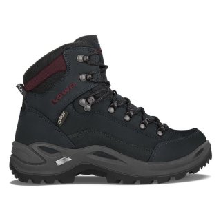 Lowa Women's Renegade GTX Mid Ws-Black/Burgundy | Free Shipping