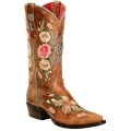 MACIE BEAN NEW ARRIVALS WOMEN'S ROSE GARDEN WESTERN BOOTS - SNIP TOE - HONEY