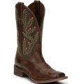 NEW ARRIVALS NOCONA WOMEN'S TORI BROWN W/ CACTUS EMBROIDERY WESTERN BOOTS NL5447-Brown