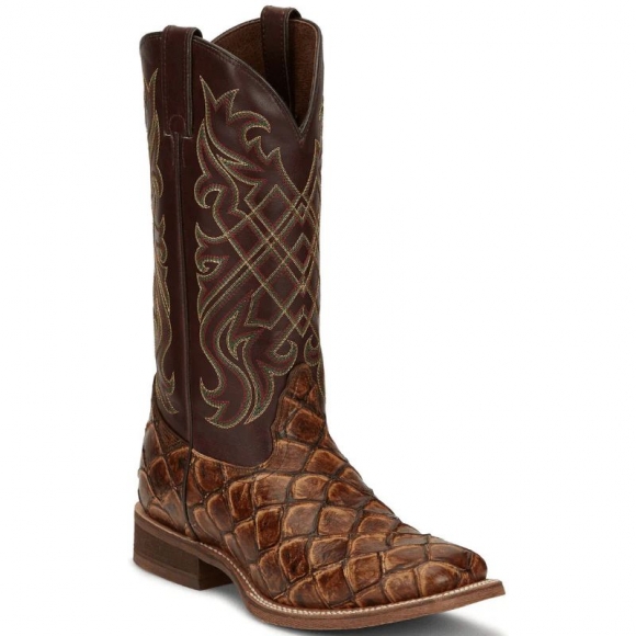 NEW ARRIVALS NOCONA MEN'S BRYCE MAPLE BROWN PIRARUCU PRINT WESTERN BOOTS NB5561-Brown NEW ARRIVALS NOCONA MEN'S BRYCE MAPLE BROWN PIRARUCU PRINT WESTERN BOOTS NB5561-Brown