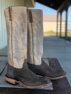 Olathe Europe Free Delivery Charcoal Boar Tall Top Boots - Charcoal/Ivory