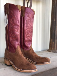 Olathe Europe Free Delivery Latte & Bacon/Sangria Luster Boots - Brown/Burgundy