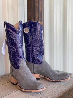 Olathe Europe Free Delivery Grey Buffed Elephant Boots - Grey/Purple