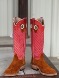 Olathe Europe Free Delivery Rust Crazyhorse Roughout Boots - Rust/Red