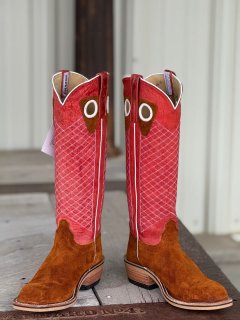 Olathe Europe Free Delivery Rust Crazyhorse Roughout Boots - Rust/Red