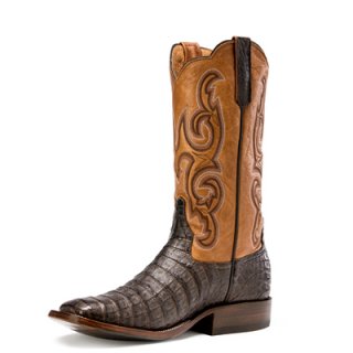 STYLISH OUTLET RIOS BOOTS 13" CHOCOLATE CAIMAN BELLY & TOAST REMUDA R9018