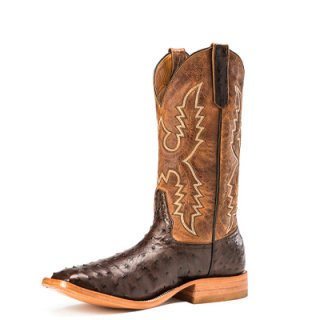 STYLISH OUTLET RIOS BOOTS 13" NICOTINE FULL QUILL OSTRICH & TAN MAD CAT R9014
