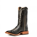 STYLISH OUTLET RIOS BOOTS 11" BLACK SMOOTH OSTRICH & BLACK CALF R9004