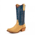 STYLISH OUTLET RIOS BOOTS 13" NAVY CALF & TAN CRAZYHORSE R9028
