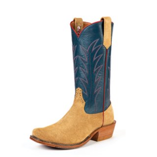 STYLISH OUTLET RIOS BOOTS 13" NAVY CALF & TAN CRAZYHORSE R9028