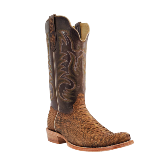 R Watson Quick Ship Men's Python Narrow Square 13"- BEIGE