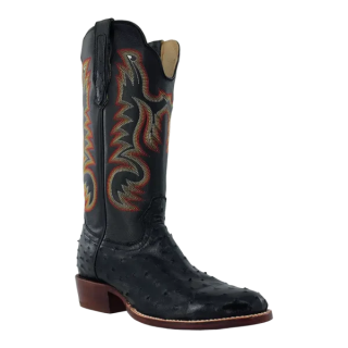 R Watson Quick Ship Men's Full Quill Ostrich Roper 13"- BLACK