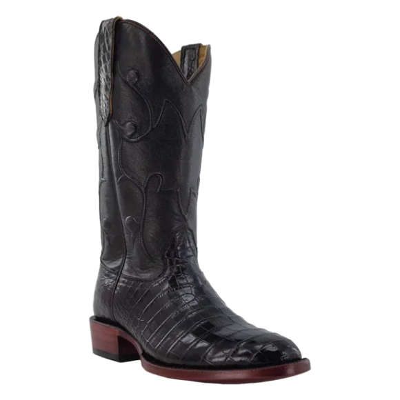 R Watson Quick Ship Men's Nile Crocodile Medium Round 13"- CHOCOLATE