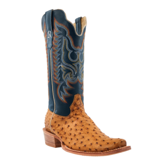R Watson Quick Ship Men's Full Quill Ostrich Narrow Square - ANTIQUE SADDLE BRUCIATO