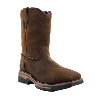 R Watson Quick Ship Men's Cowhide Wide Square 10" Composite Toe / Waterproof Work Boot - DARK EARTH
