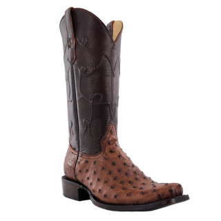 R Watson Quick Ship Men's Full Quill Ostrich Narrow Square 13 - KANGO TABAC BRUCIATO