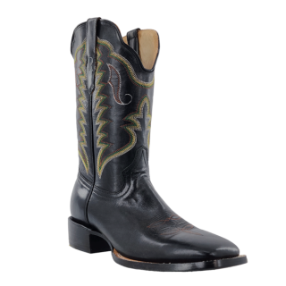 R Watson Quick Ship Men's Cowhide Wide Square 11"- BLACK SINATRA
