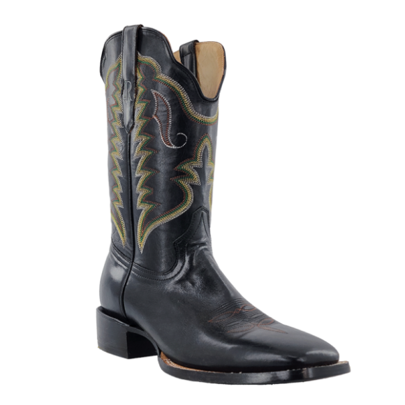 R Watson Quick Ship Men's Cowhide Wide Square 11"- BLACK SINATRA