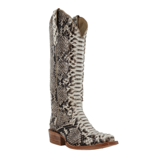 R Watson Quick Ship Women's Python Narrow Square 14"- BLACK & WHITE
