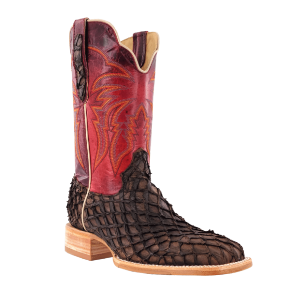 R Watson Quick Ship Women's Pirarucu Wide Square 11"- MATTE CHOCOLATE