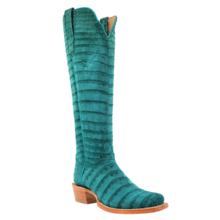 R Watson Quick Ship Women's Sueded Alligator Narrow Square 17"- TURQUOISE