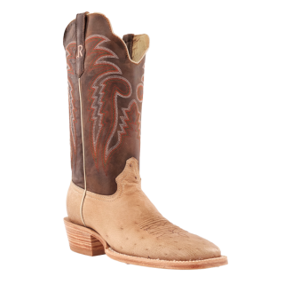 R Watson Quick Ship Men's Smooth Ostrich Wide Square 13"- SAND BRUCIATO