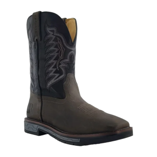 R Watson Quick Ship Men's Cowhide Wide Square 11" Work Boot - VINTAGE STEEL