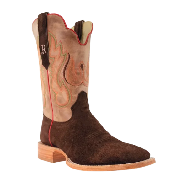 R Watson Quick Ship Men's Roughout Wide Square 11"- CHOCOLATE