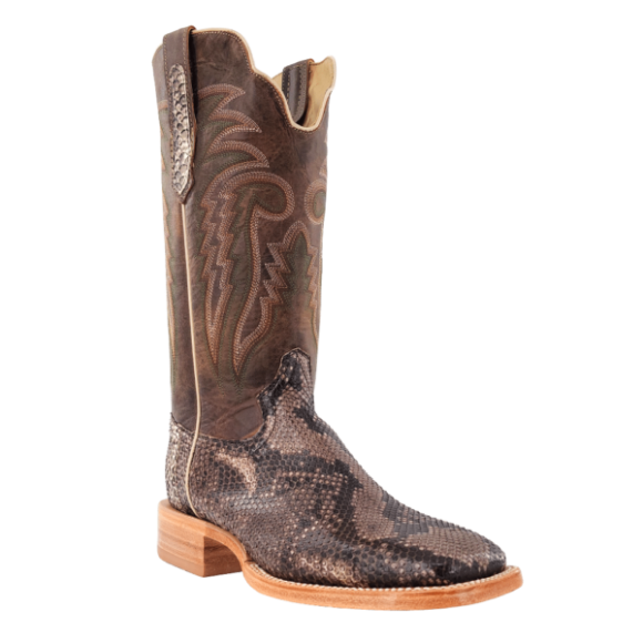 R Watson Quick Ship Men's Python Belly Wide Square 13"- RUSTIC