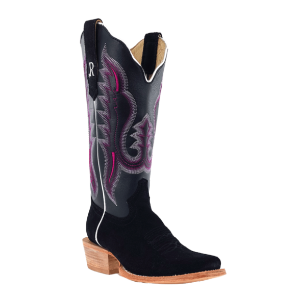 R Watson Quick Ship Women's Roughout Narrow Square 13"- BLACK