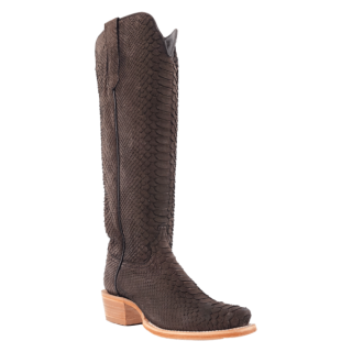 R Watson Quick Ship Women's Python Narrow Square 17"- CHOCOLATE NUBUCK