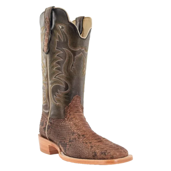 R Watson Quick Ship Men's Python Wide Square 13"- BEIGE