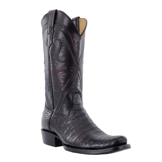 R Watson Quick Ship Men's Caiman Belly Narrow Square 13"- BLACK CHERRY