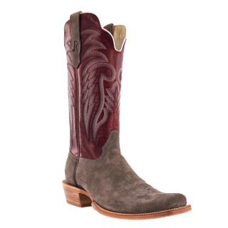 R Watson Quick Ship Men's Roughout Narrow Square 13"- CHARCOAL