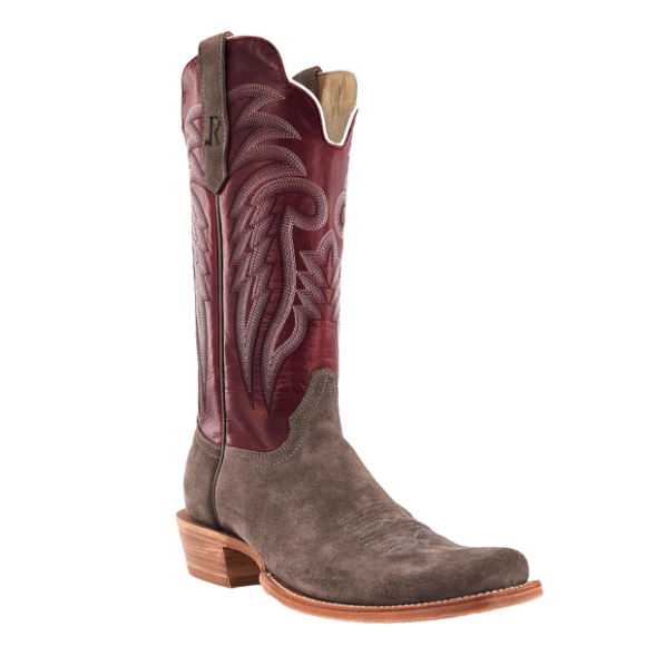 R Watson Quick Ship Men's Roughout Narrow Square 13"- CHARCOAL