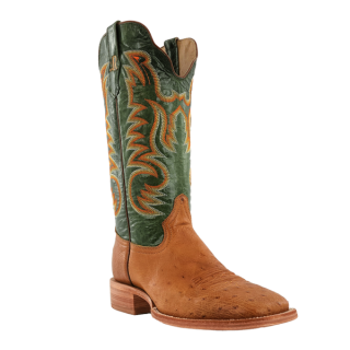 R Watson Quick Ship Men's Smooth Ostrich Wide Square 13"- ANTIQUE SADDLE BRUCIATO