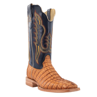 R Watson Quick Ship Men's Hornback Caiman Tail Wide Square 13"- SADDLE