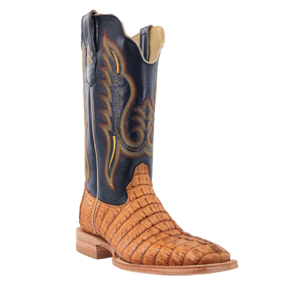 R Watson Quick Ship Men's Hornback Caiman Tail Wide Square 13"- SADDLE