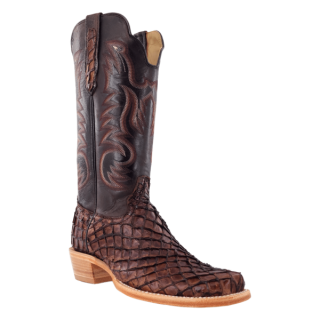 R Watson Quick Ship Men's Pirarucu Narrow Square 13"- CHOCOLATE