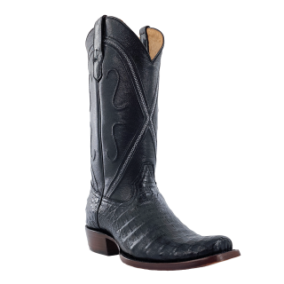 R Watson Quick Ship Men's Caiman Belly Medium Round 13"- BLACK