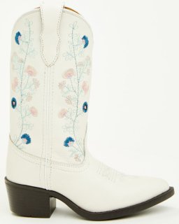New Arrivals Shyanne Girls' Fleur Western Boots - Round Toe | White