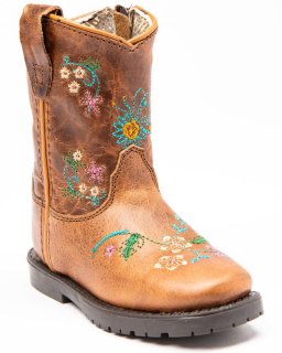 New Arrivals Shyanne Toddler Girls' Floral Western Boots - Square Toe | Brown