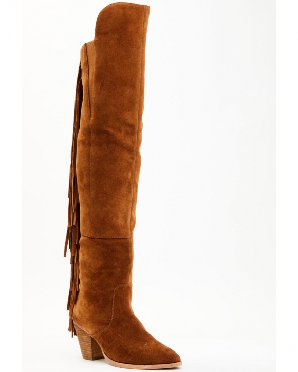 New Arrivals Shyanne Women's Gypset Over The Knee Western Boots - Round Toe | Cognac New Arrivals Shyanne Women's Gypset Over The Knee Western Boots - Round Toe | Cognac