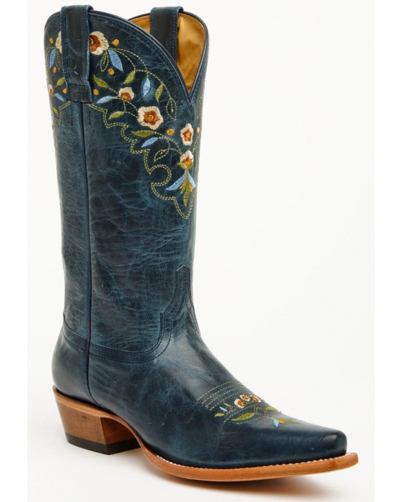 New Arrivals Shyanne Women's Stephanie Floral Western Boots - Snip Toe | Navy